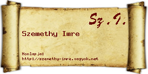 Szemethy Imre névjegykártya